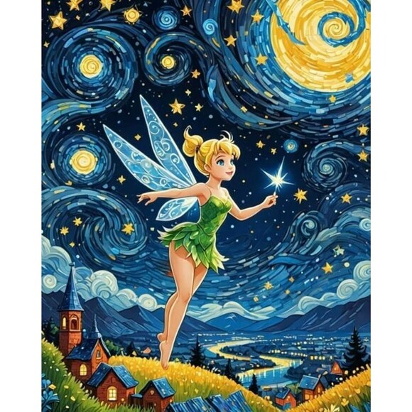 Tinkerbell Fairies  Wall Art   Starry Tinkerbell LTD EDT by Van Gogh Limit NEW - Picture 1 of 3